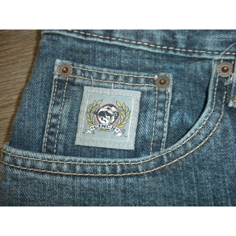 Cinch Jeans Mens 30x34 Blue Denim Silver Label Slim Straight Cowboy Western - Picture 6 of 12